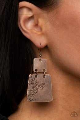 COPPER PLATED EARRINGS ON A FISH HOOK